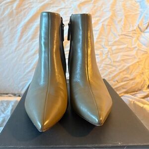 New-Vince Cocoa Brown–Olive Leather Ankle Boots | Pointed Toe | 8 M